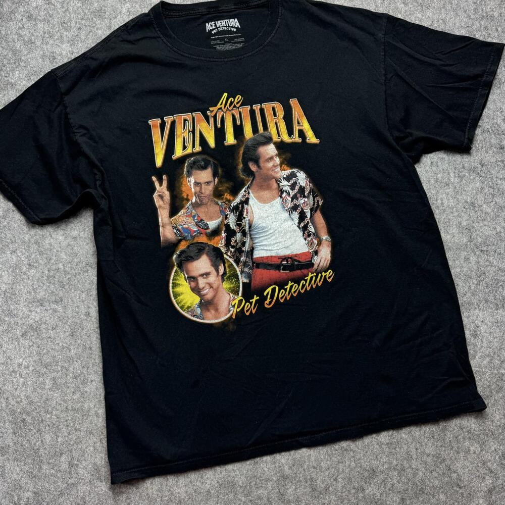 Ace Ventura Shirt Mens XL Black Pet Detective Graphic Movie Comedy Tee